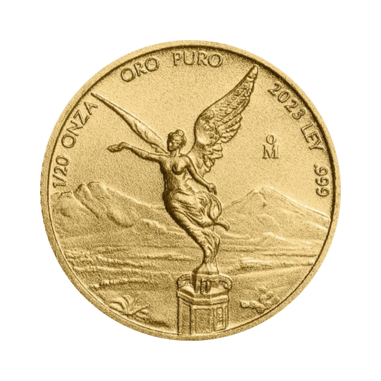 Voorzijde 1/20 troy ounce gouden munt Mexican Libertad 2023