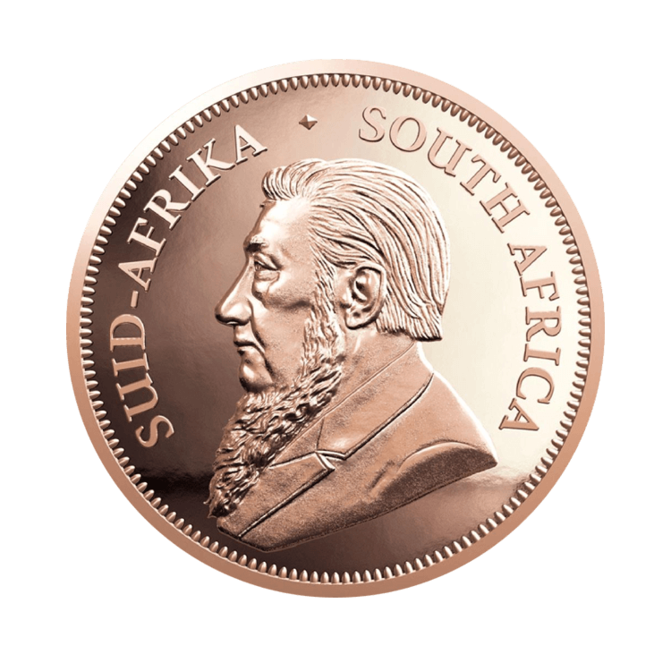 Achterzijde van de 1/2 troy ounce gouden Krugerrand uit 2024 in proof kwaliteit