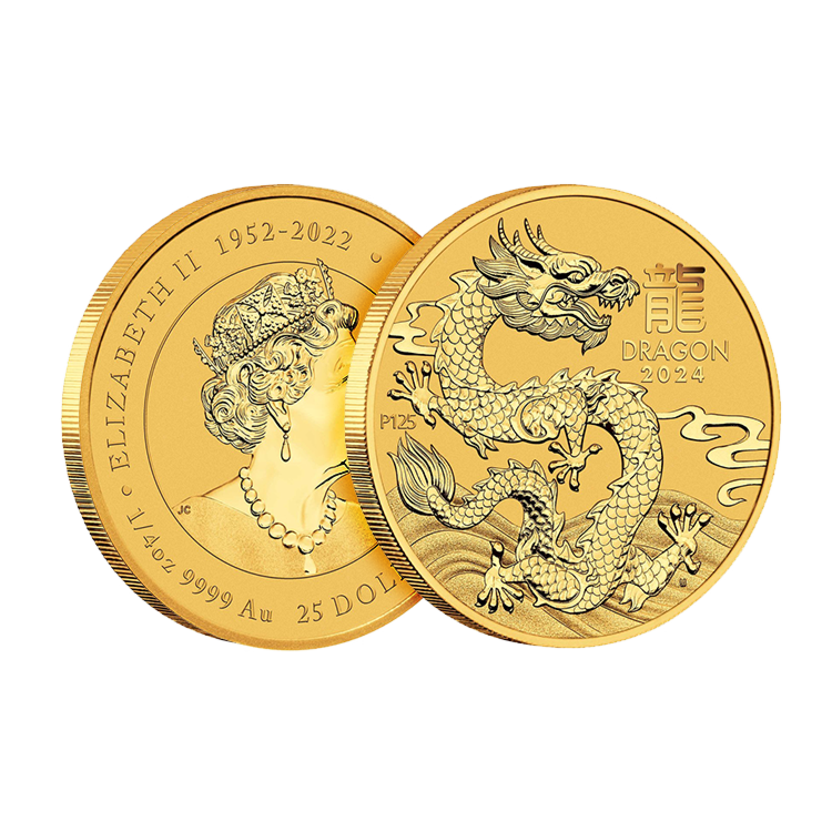 1/4 troy ounce gouden munt Lunar 2024