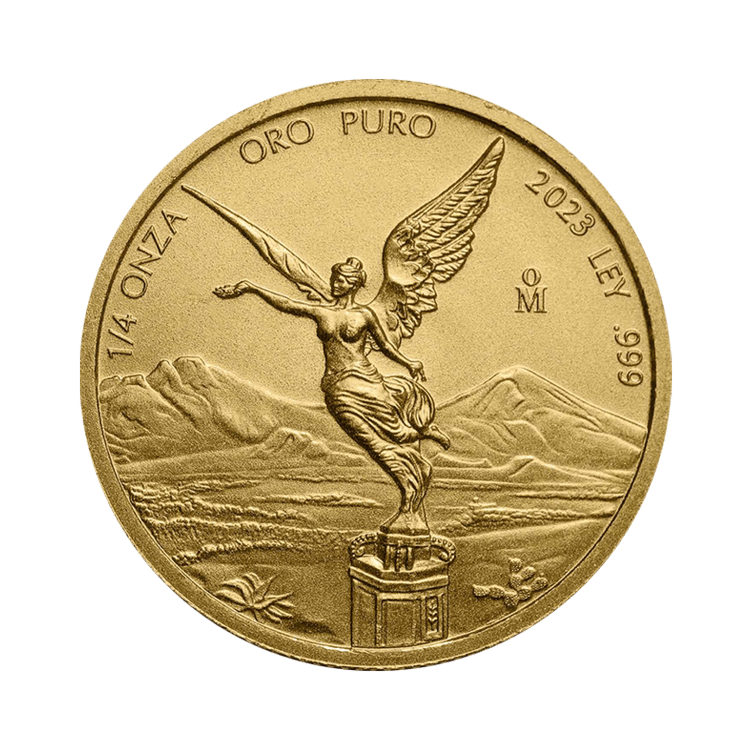 Voorzijde 1/4 troy ounce gouden munt Mexican Libertad 2023