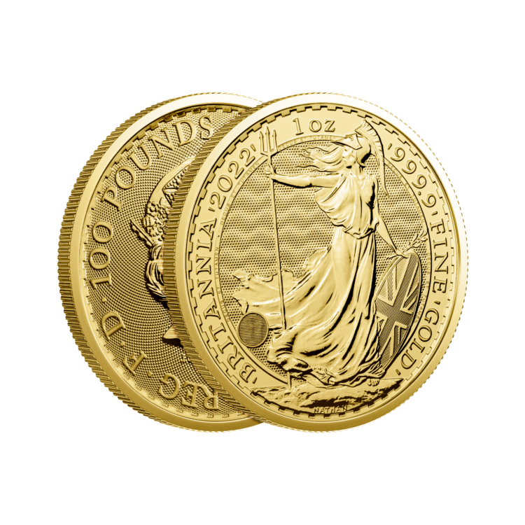 1 troy ounce gouden Britannia munt ontwerp
