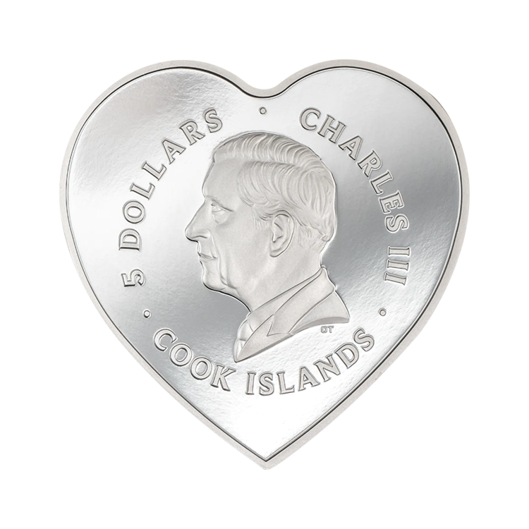 Achterzijde 20 gram zilveren munt Brilliant Love 
