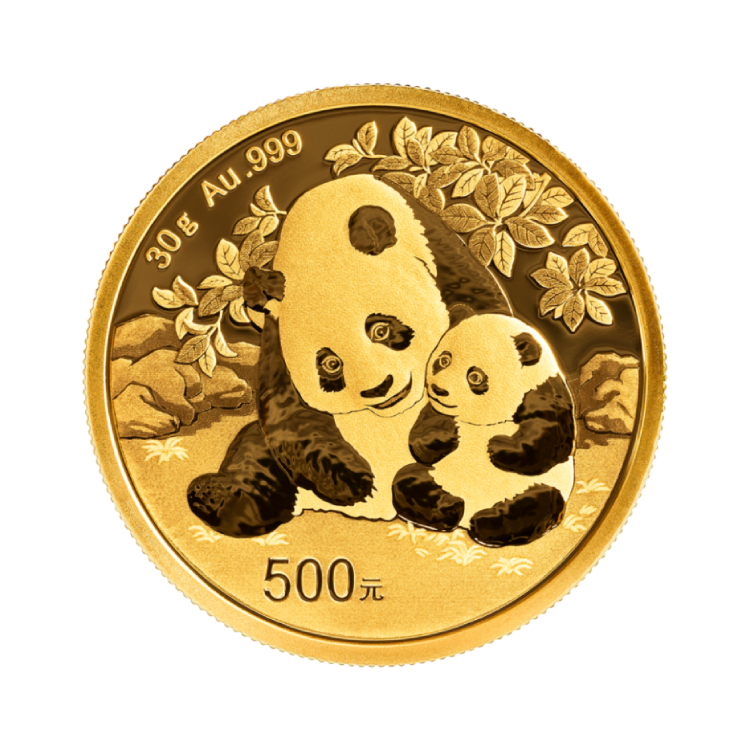 30 gram gouden Panda munt 2024 voorkant