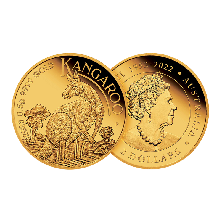 0,5g gouden munt Mini Roo 2023 
