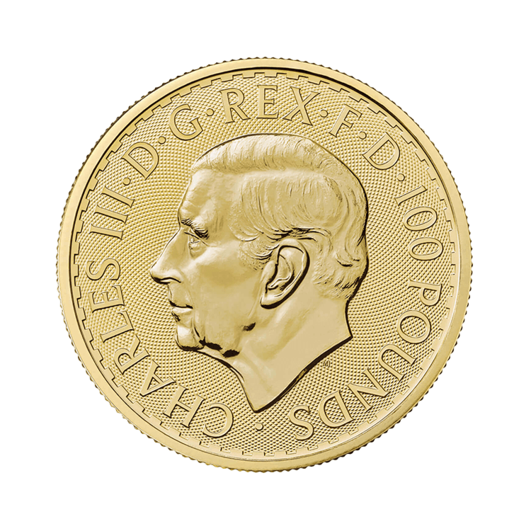 Achterzijde 1 troy ounce gouden Britannia munt 2024