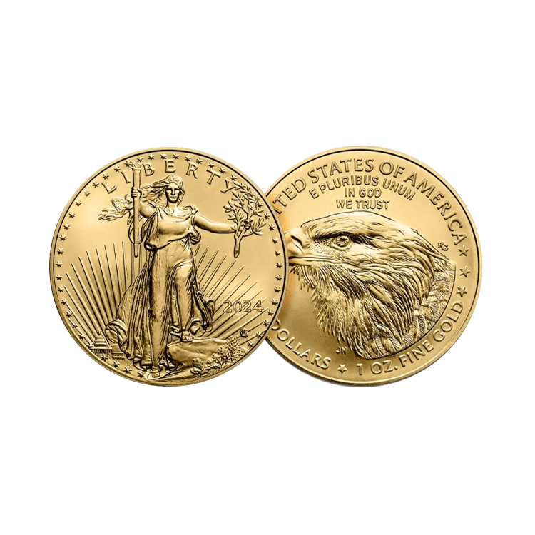 Voor- en achterzijde 1 troy ounce gouden American Eagle 2024