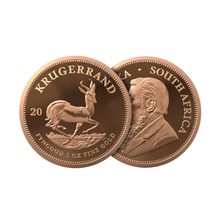 Ontwerp 1 troy ounce gouden munt Krugerrand 2023 proof
