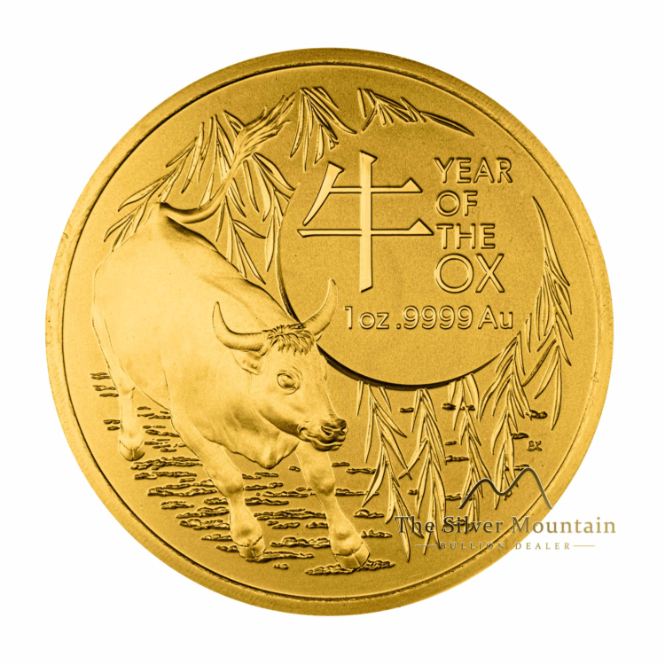 1 troy ounce gouden munt Lunar RAM serie Os 2021