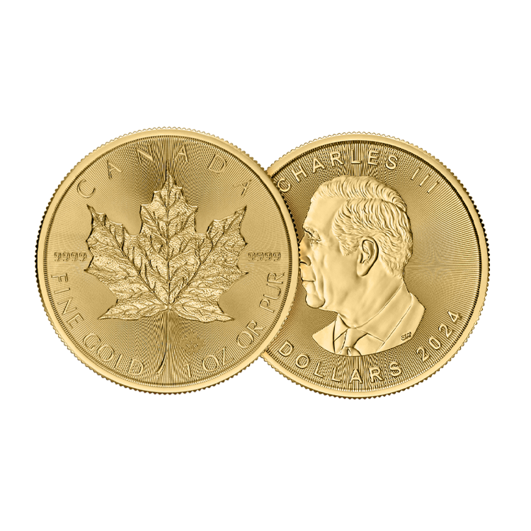 Ontwerp van de 1 troy ounce gouden Maple Leaf munt