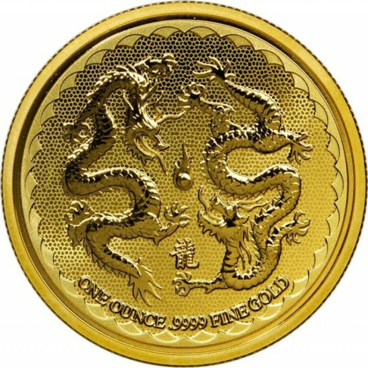 1 Troy ounce gouden munt Niue Double Dragon 2018