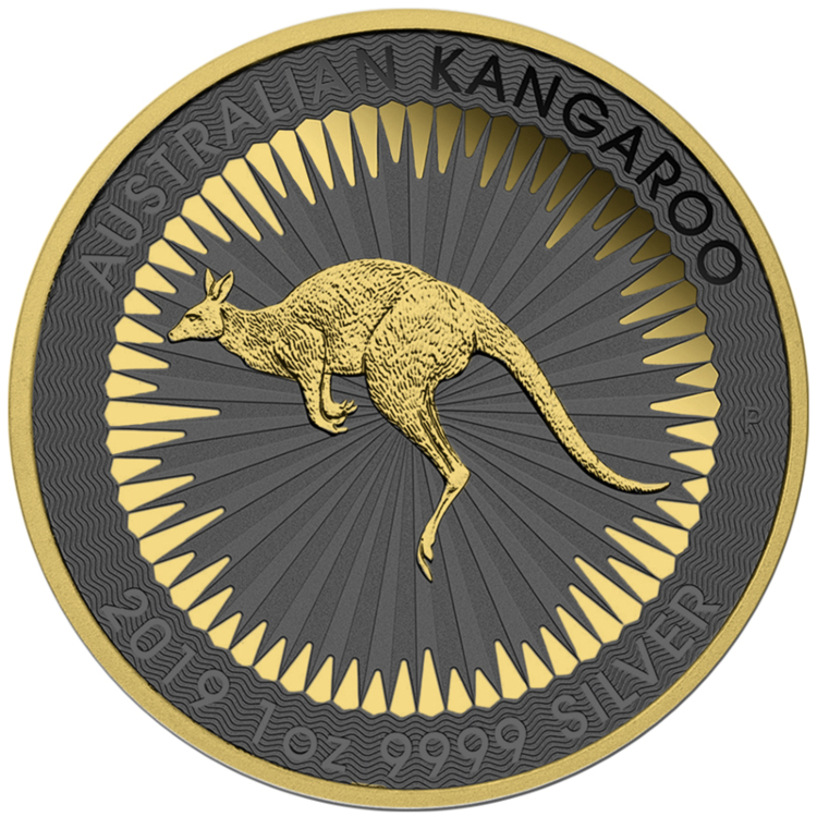 1 Troy ounce zilveren munt Golden Ring - Kangaroo 2019