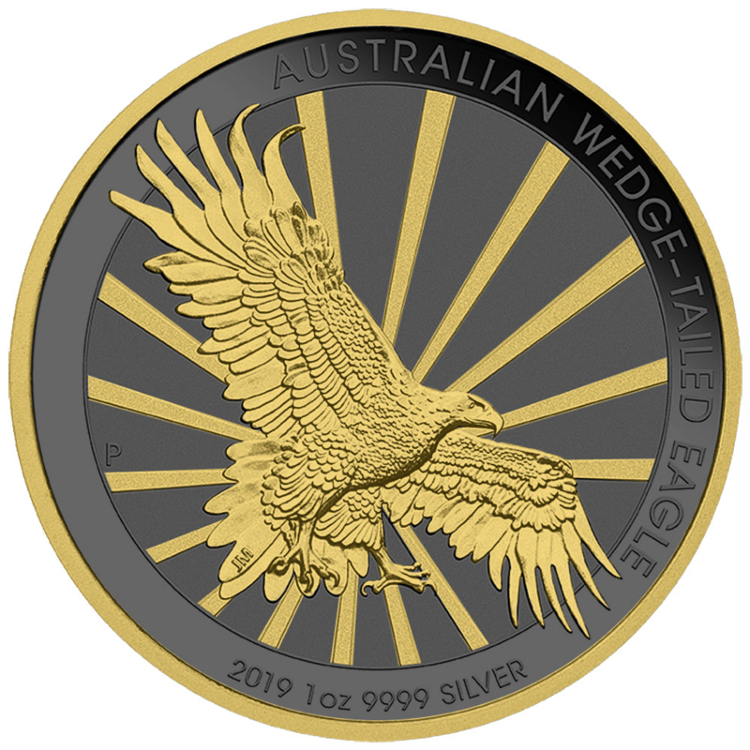 1 Troy ounce zilveren munt Golden Ring - Wedge Tailed Eagle 2019