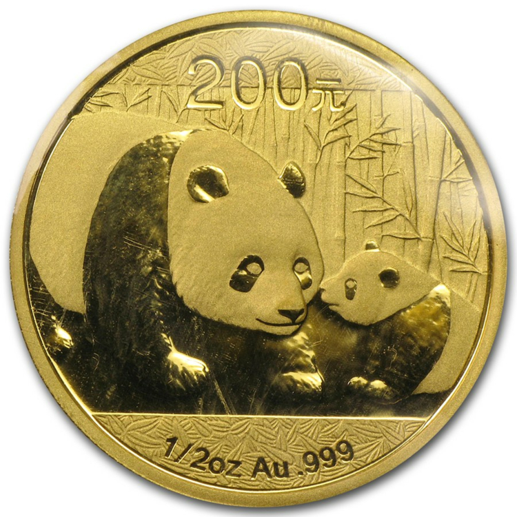 1/2 troy ounce Gouden Panda munt  van 2011