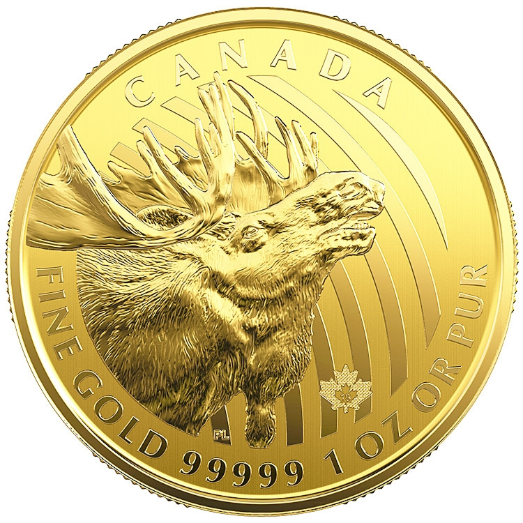 1 Troy ounce gouden munt Canadian Moose 2019