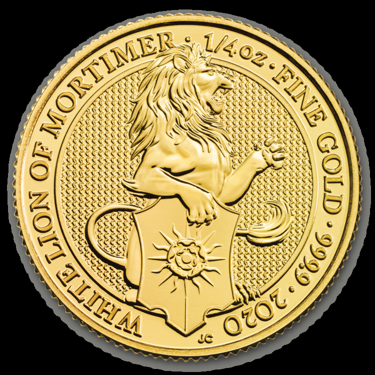 1/4 Troy ounce gouden munt Queens Beasts White Lion