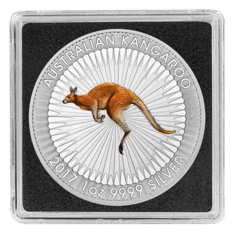 1 Troy ounce zilveren munt Kangaroo 2017 Color 