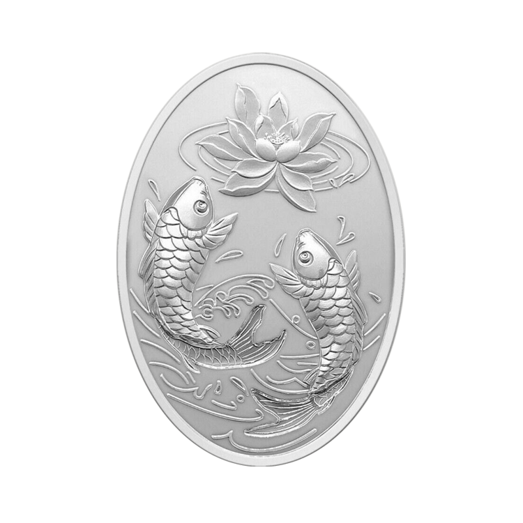 1 troy ounce zilveren munt Auspicious Koi 2022 voorkant