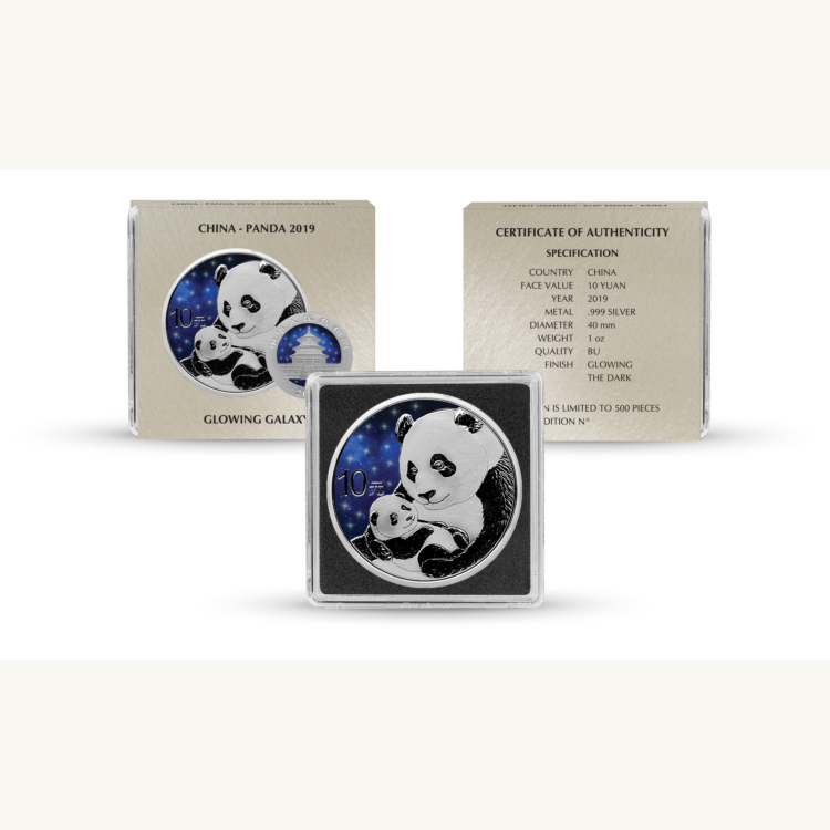 30 Gram zilveren munt Glowing Galaxy Panda 2019