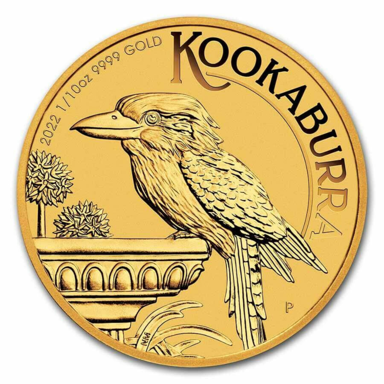 Ontwerp gouden Kookaburra munt