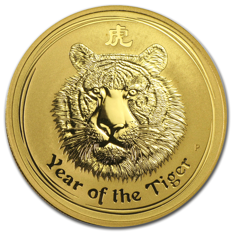 1 Troy ounce gouden munt Lunar 2010