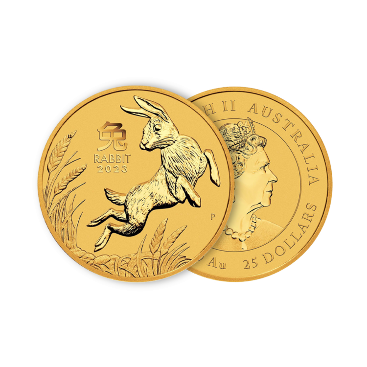 Ontwerp 1/4 troy ounce gouden munt Lunar 2023