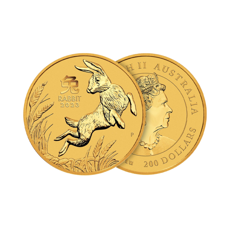 Ontwerp 2 troy ounce gouden munt Lunar 2023