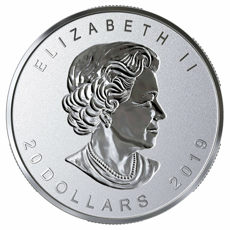 1 Troy ounce zilveren munt Maple Leaf 40th Anniversary verguld 2019