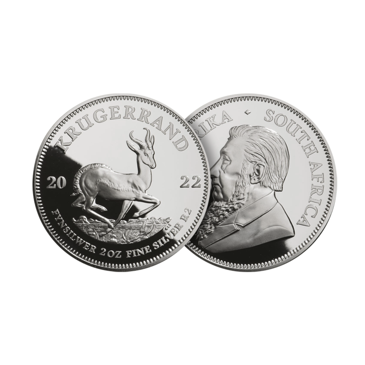 2 troy ounce zilveren munt Krugerrand Proof ontwerp