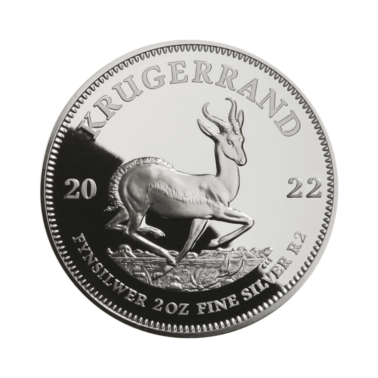 2 troy ounce zilveren munt Krugerrand Proof voorkant