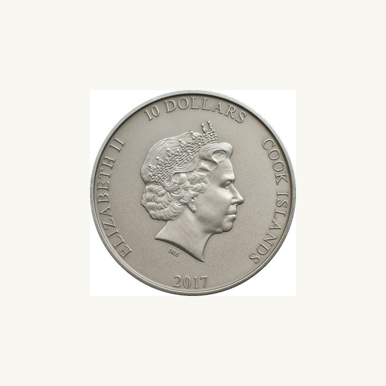 2 troy ounce zilveren munt Thor Hammer Mjollnir 10$ Cook Islands 2016
