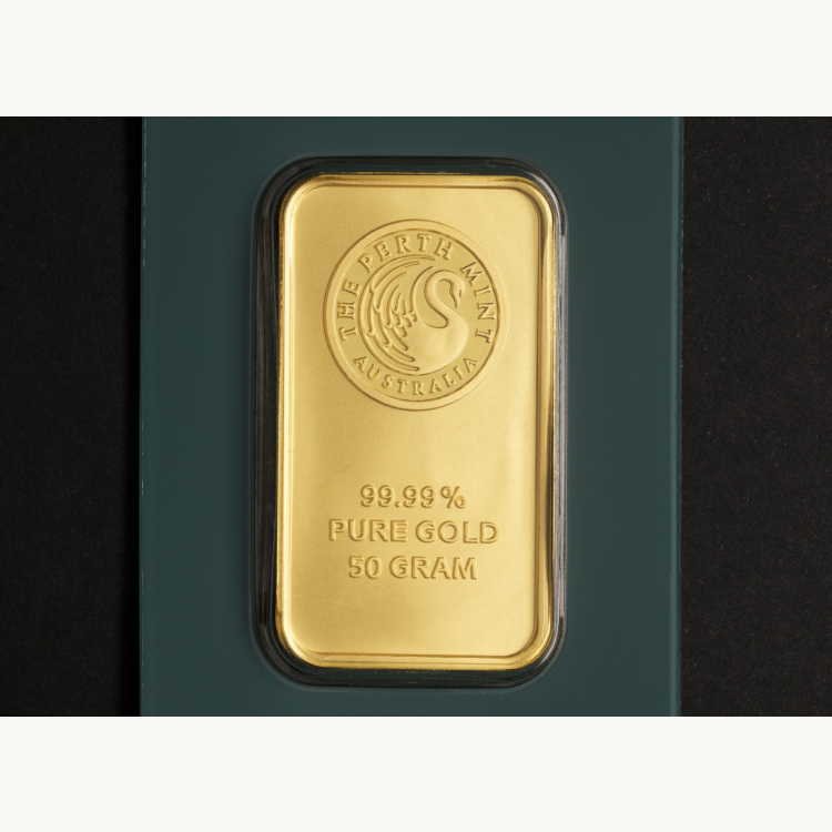 Goudbaar 50 gram Perth Mint