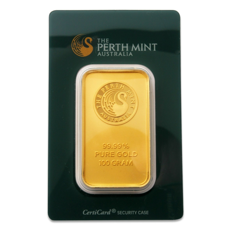 100 gram goudbaar van Perth Mint