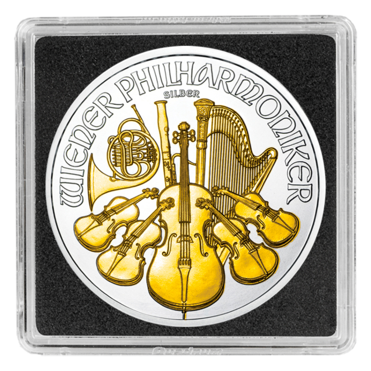 1 Troy ounce zilveren munt Philharmoniker 2017 Gold Plated
