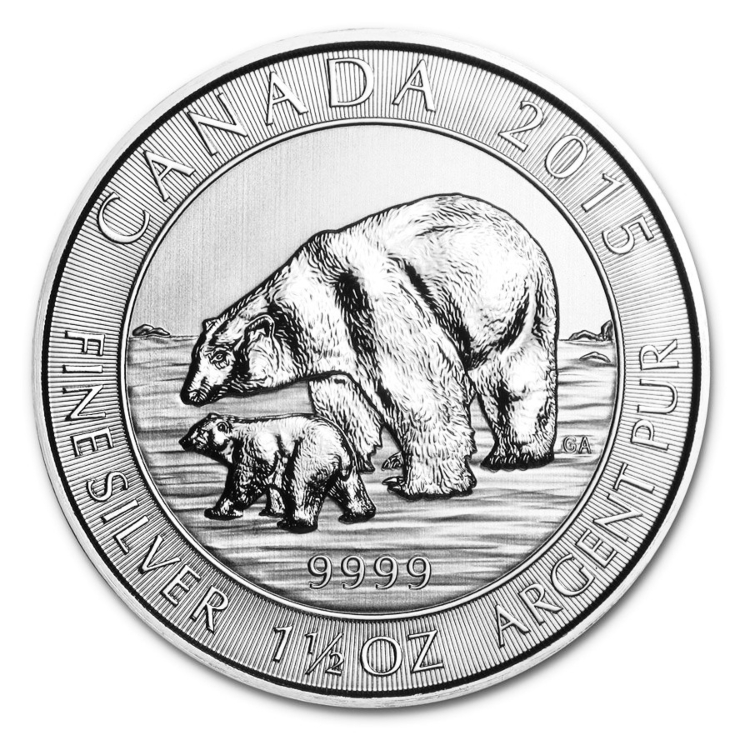 1.5 Troy ounce zilveren munt IJsbeer 2015