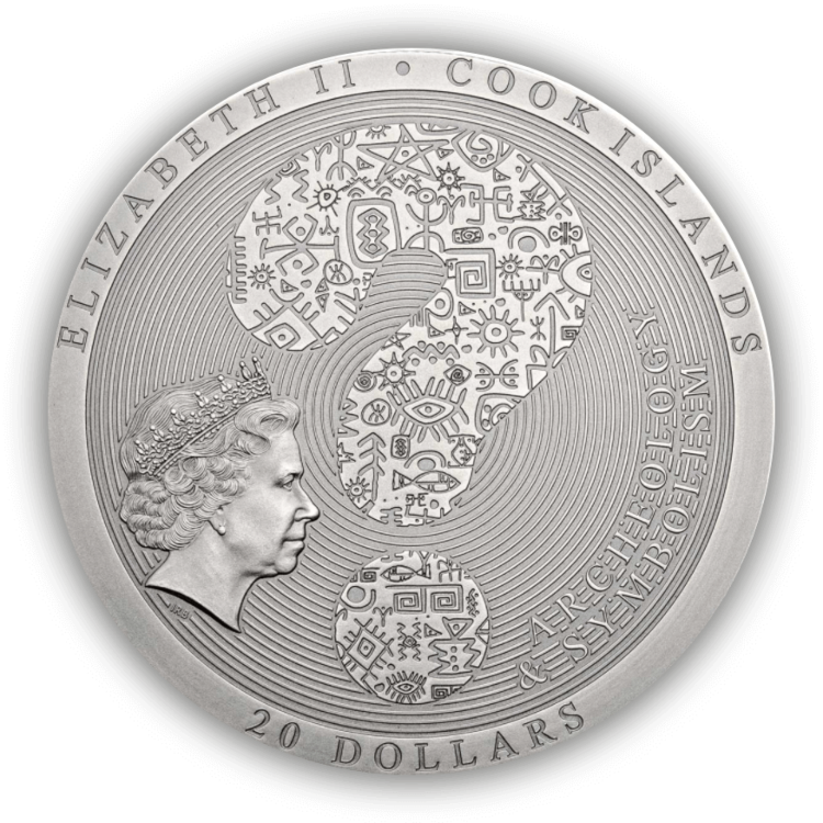 3 Troy ounce zilveren de Azteekse kalendersteen munt 2018