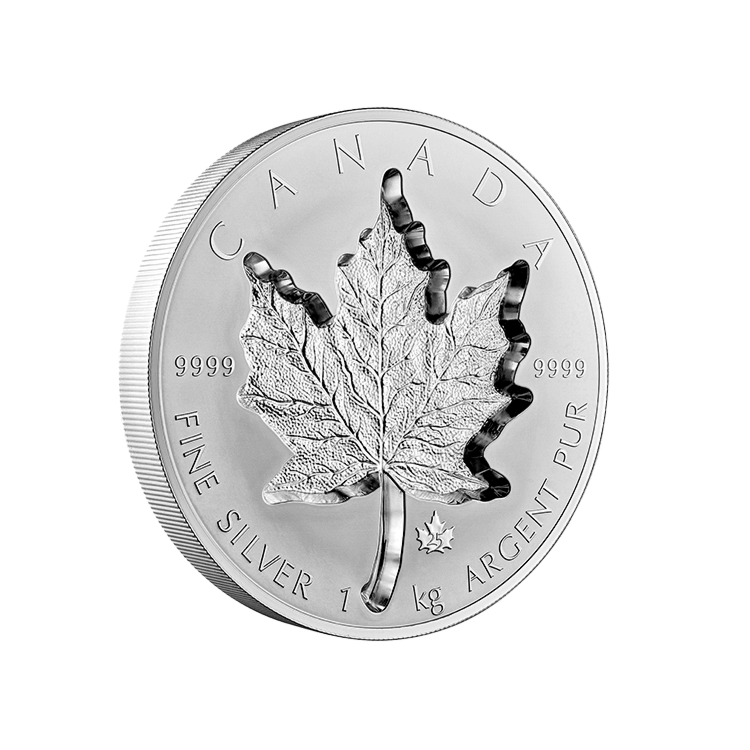 1 kilo zilveren munt Super incuse Maple Leaf 2021