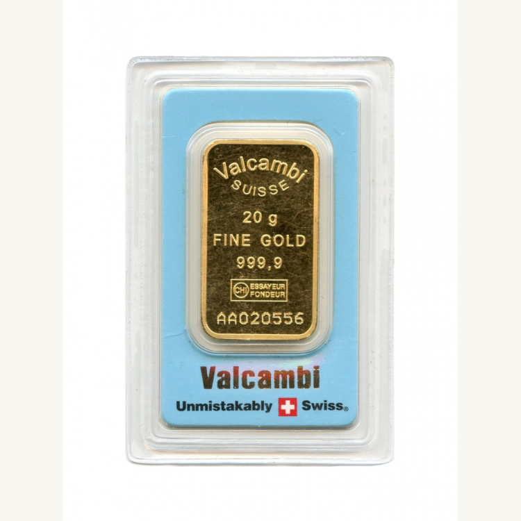 Goud baar 20 gram Valcambi