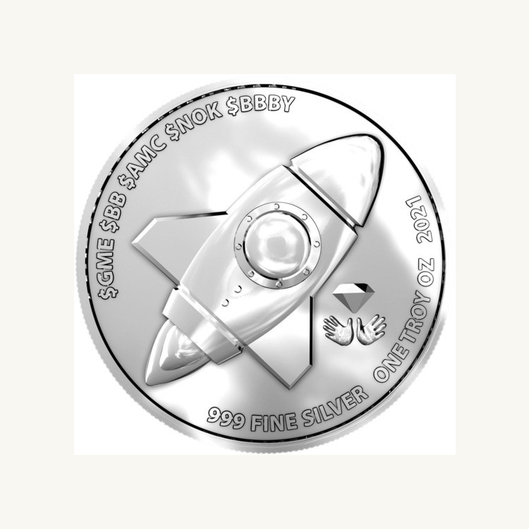 1 troy ounce zilveren munt Wallstreetbets 2021