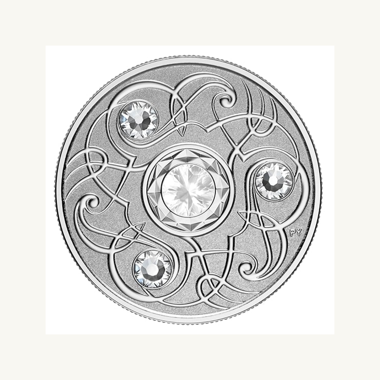 Zilveren munt Juni Birthstone Swarovski 2020