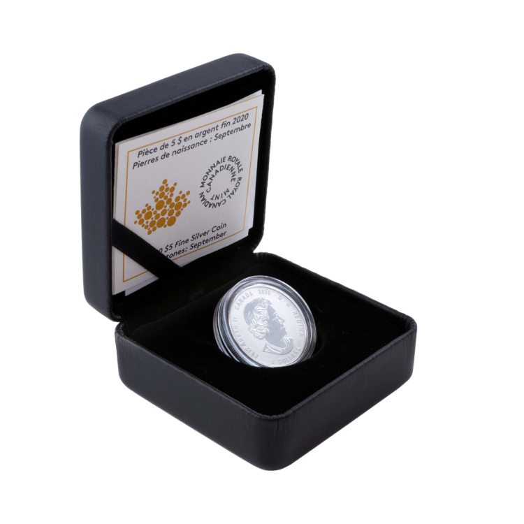 Zilveren munt september Birthstone Swarovski 2020