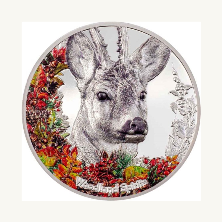 1 troy ounce zilveren munt Woodland spirits - Hert Proof