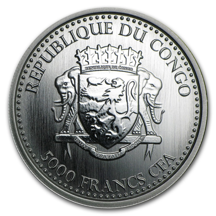 1 Kilogram zilveren munt Gorilla Congo 2017