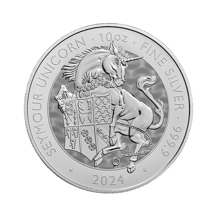 Voorzijde 10 oz zilveren Seymour Unicorn munt