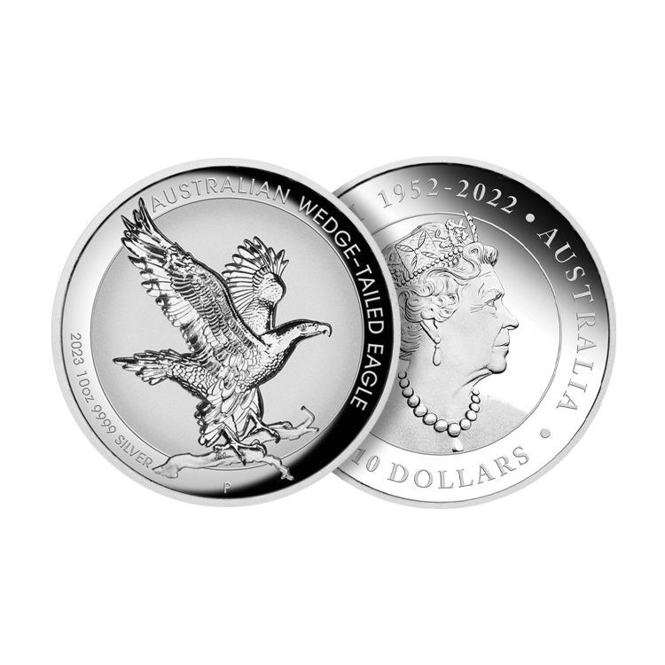 10 troy ounce zilveren munt Wedge Tailed Eagle 2023 The Silver Mountain
