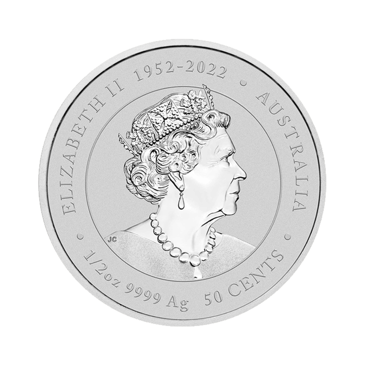 1/2 troy ounce zilveren munt Lunar 2024 achterzijde