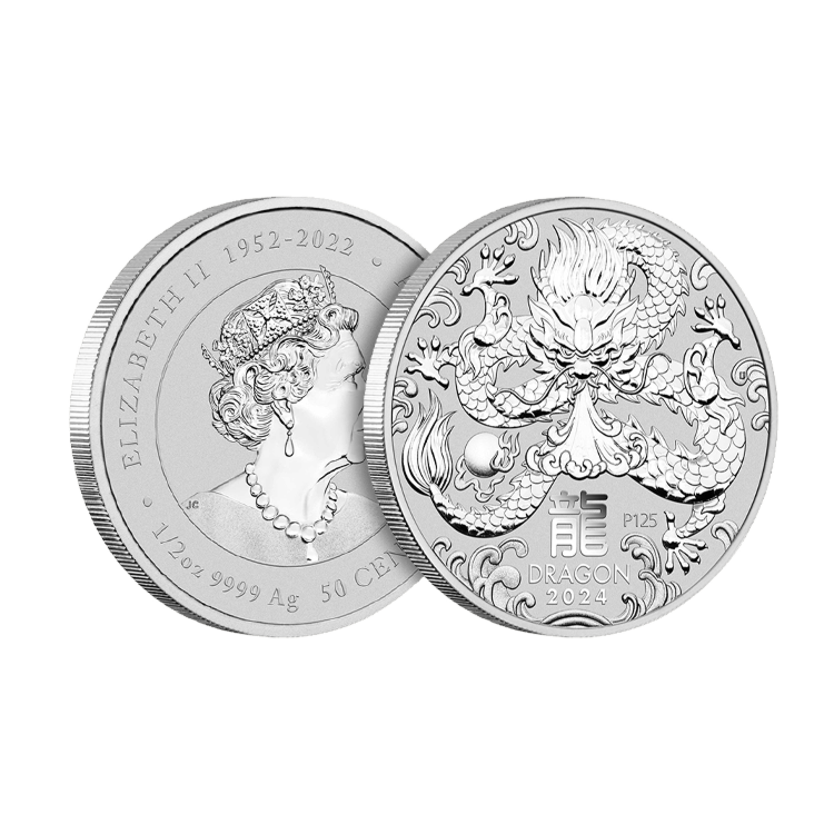 1/2 troy ounce zilveren munt Lunar 2024