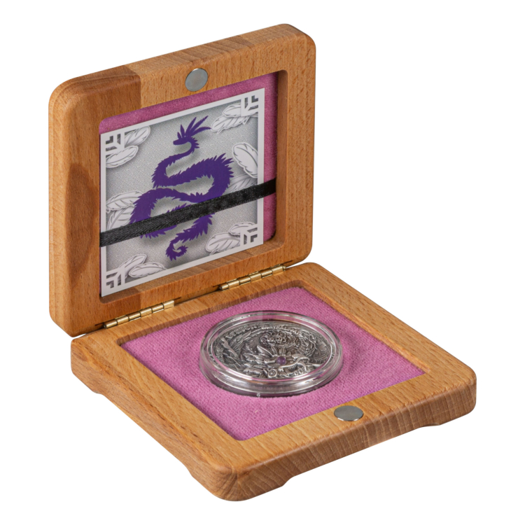 2 troy ounce zilveren munt Azteekse draak 2020