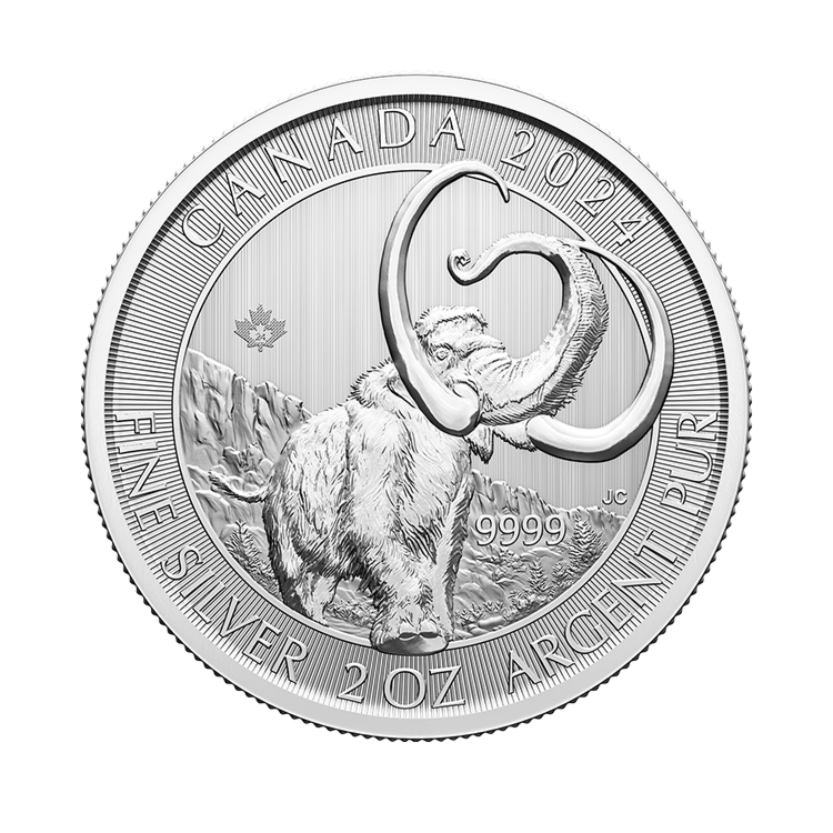 Voorkant van de 2 troy ounce zilveren munt Ice Age 2024