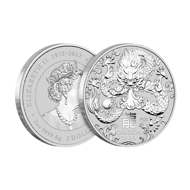 2 troy ounce zilveren Lunar munt