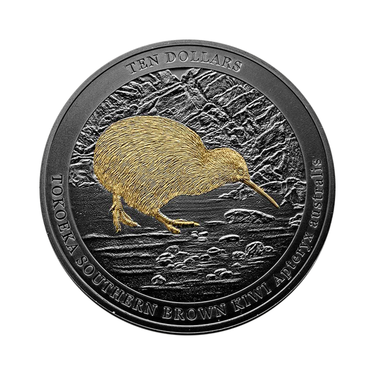 5 troy ounce zilveren Kiwi munt 2023 proof voorzijde